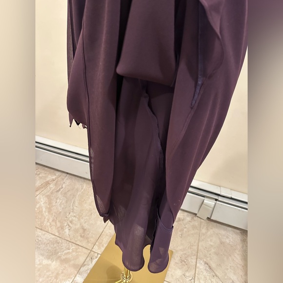 Sara Campbell Purple Plum Sheer Dress Tie In Front Turtleneck Zip On Side  Sz 6. - Picture 11 of 17
